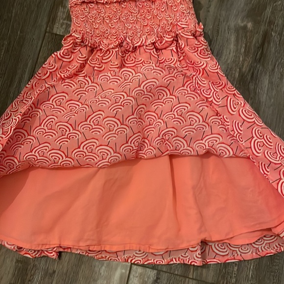 Crewcuts Girls Pink & Red Smocked Umbrella Print Dress size 4 - Picture 4 of 5